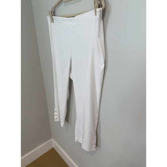 Women's J.Jill Linen Button Hem Ankle Pants, size large - Picture 7 of 13
